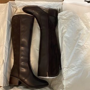 Marc Fisher Riyea Mid Calf Boot in Dark Brown